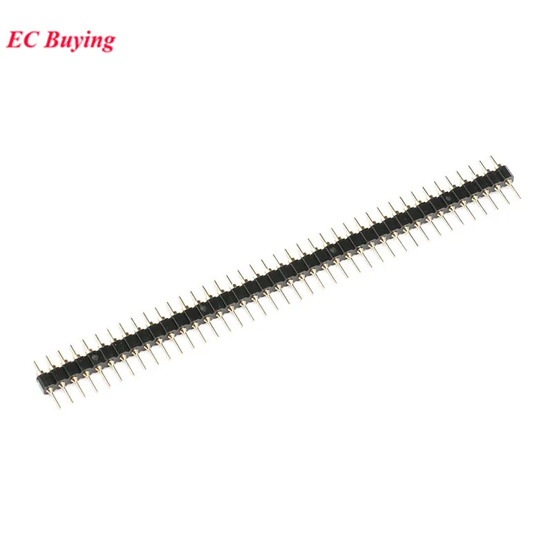 50Pcs/5pcs 40Pin 1x40 Pin 2.54mm Pitch DIP Single Row Male Round Pin Breakable Pin Connector Strip Needle Gold Plated PCB Board
