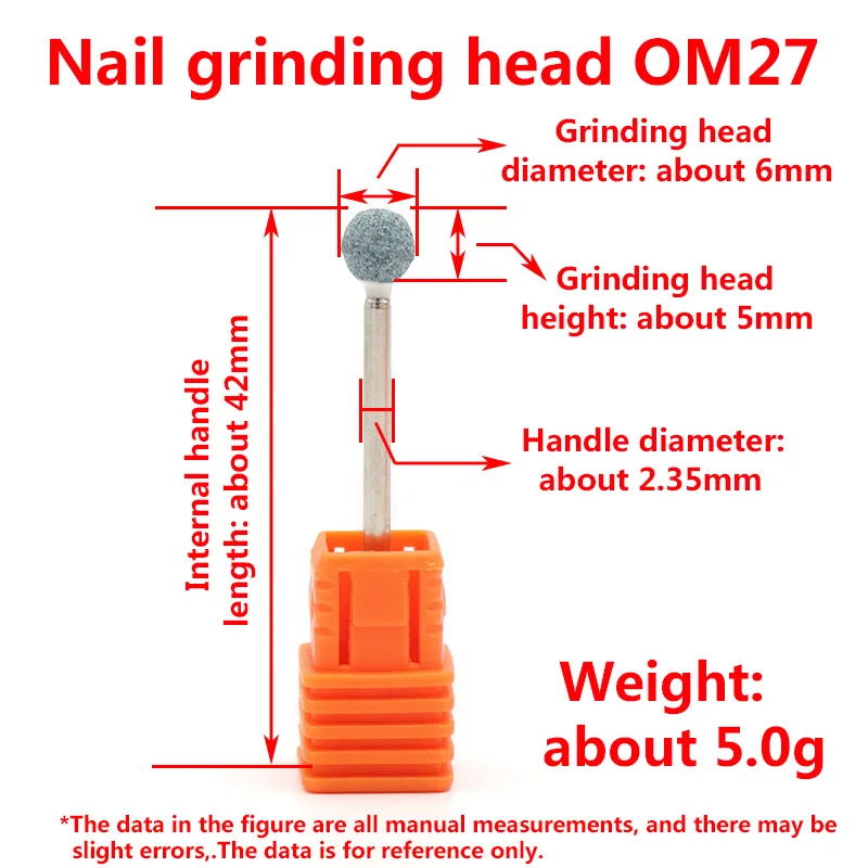 1pc Quartz 2.35mm Shank Nail Grinding Head Milling Manicure Cutter for Pedicure Machine Sander Drill Bit Polishing Electric Tool