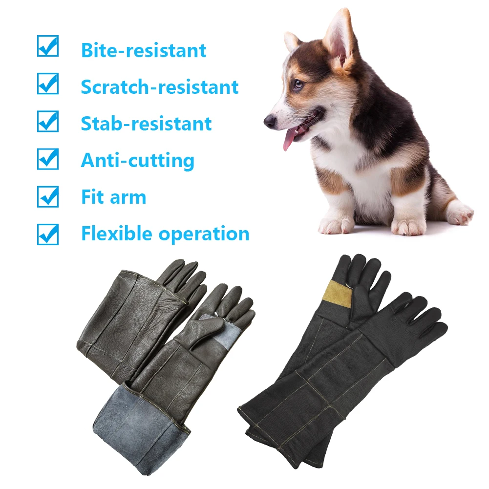 Pet Handling Gloves Strengthened Leather Anti Bite Protective Gloves Pets Grasping Protective Safety Gloves For Catch Cats Dogs