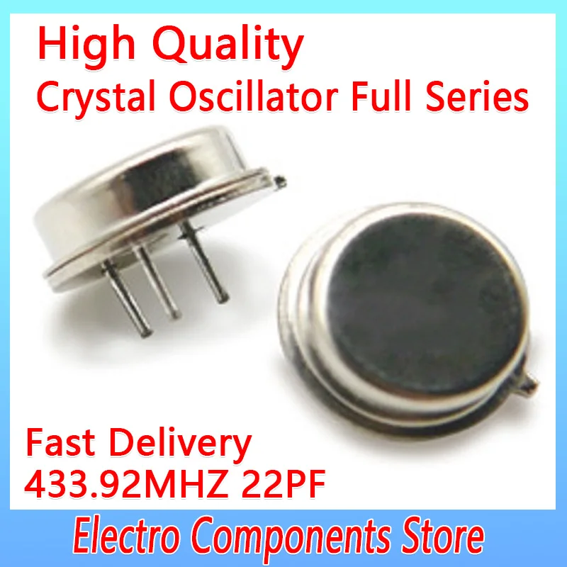 10PCS/Lot 3Pin TO39 433MHZ Resonator 433M R433A SAW TO-3P 433.92Mhz RF Filter Oscillator Crystal Tripod Cylindrical 22PF 75K