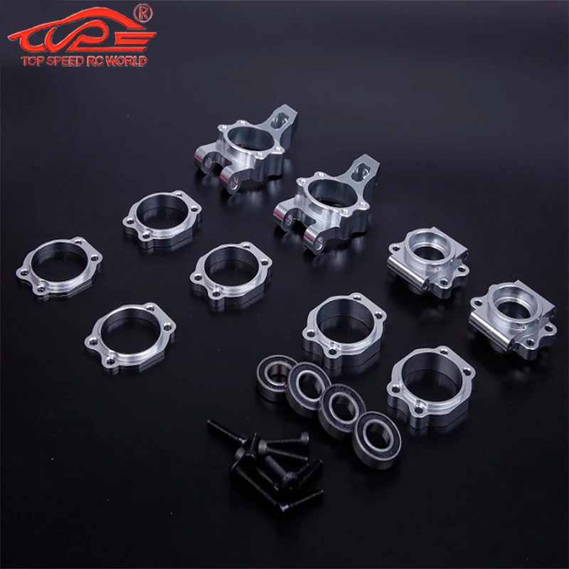 Upgrade Parts CNC Aluminum Rear or Front Wheel Hub and Steering Kit for 1/5 Rc Car Gas HPI ROFUN ROVAN KM BAJA 5B 5T 5SC Truck