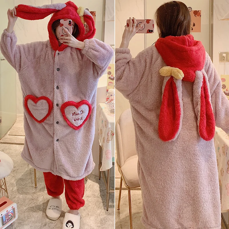 Women\'s Winter Jumpsuit Adult Fox Cat Onesie Pajamas Dragon Animal Fleece Sleepwear Stich Nightwear Clothes Kigurumi Plus Size