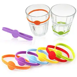 6/12/24/36pcs Silicone Red Wine Glass Marker Charm Drinking Glass Identification Cup Labels Strip Drink Tag Signs For Party