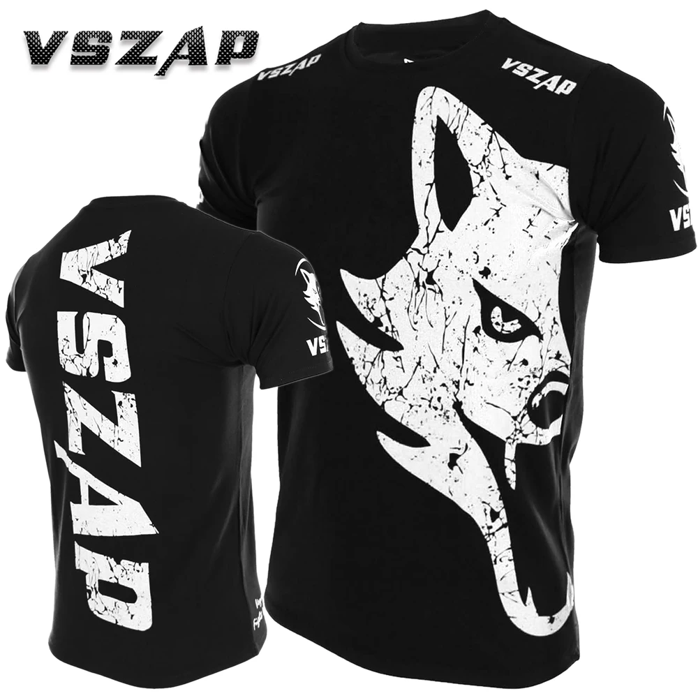 

VSZAP MMA Jerseys Classic Mma T Shirt Rashguard Muay Thai Shirt Fighting T-shirt Wind Wolf Cotton Elasticity