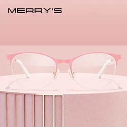 MERRYS DESIGN Women Fashion Trending Cat Eye Glasses Half Frame Ladies Eyewear Myopia Prescription Optical Eyeglasses S2004