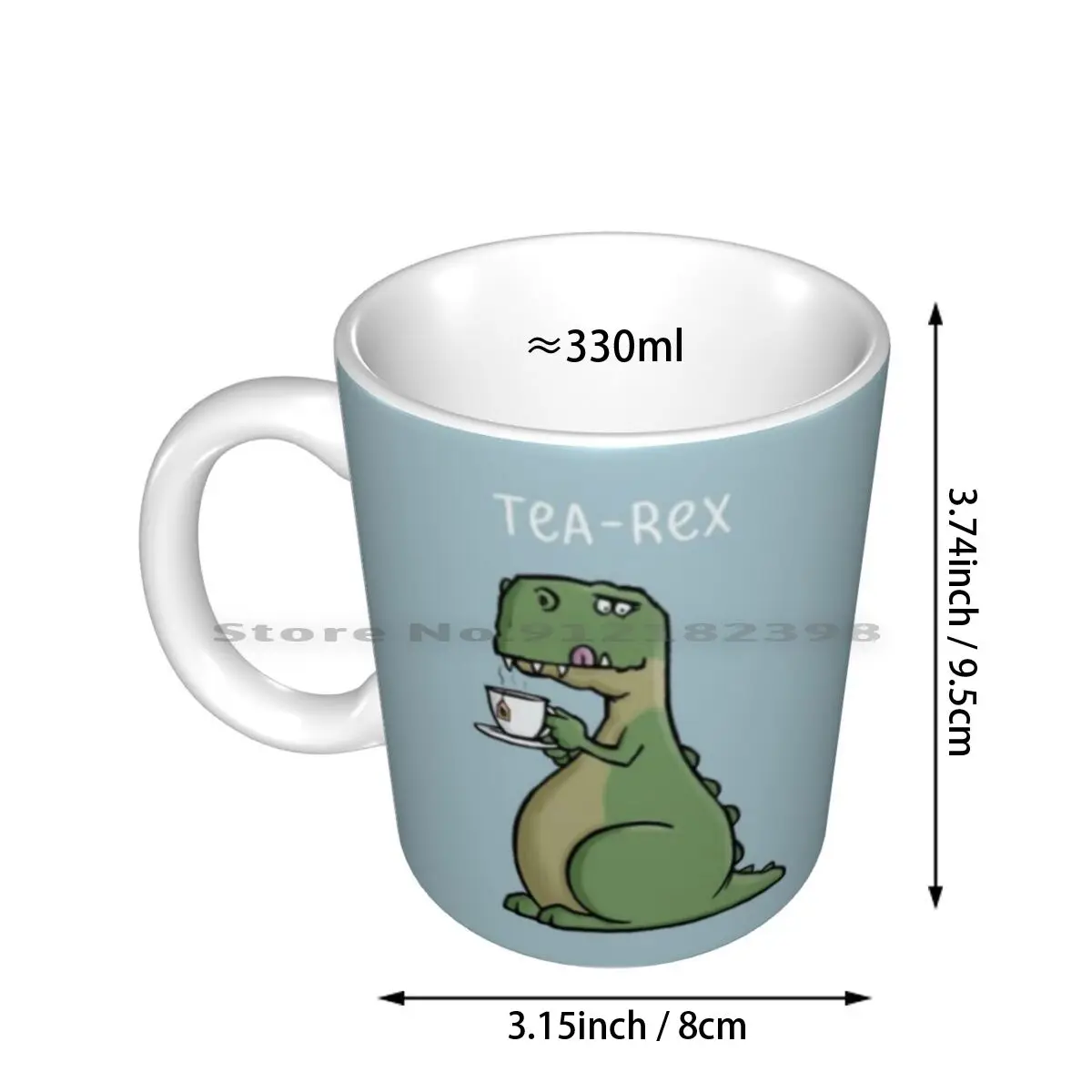 Tea-Rex-Funny T-Rex Dinosaur Tea Pun Cartoon Illustration Ceramic Mugs Coffee Cups Milk Tea Mug T Rex Dinosaur Stegosaurus