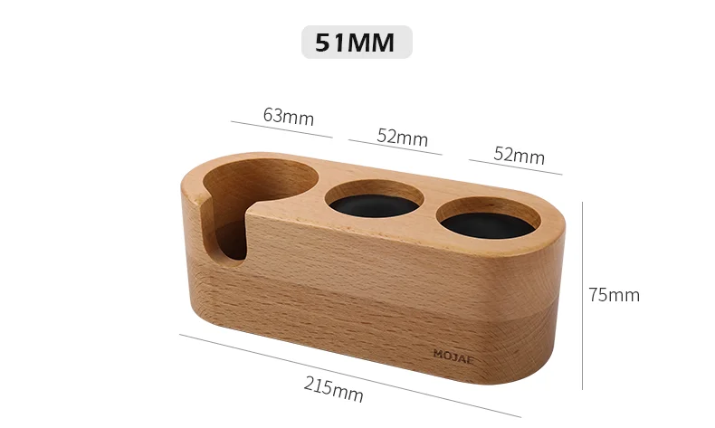 51mm/53mm/58mm Kaffee Filter Halter Tamper Stehen Buche Nussbaum Holz Espresso Distributor Matte Basis rack Für Barista Zubehör – Detail 32