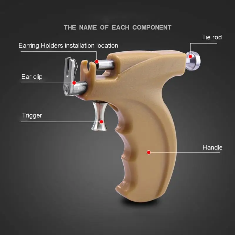 Imagem -04 - Kit de Ferramentas Pistola Piercing Estéril Armas Orelha Studs Kit Unissex Orelha Piercing Máquina Definir Parafuso Prisioneiro da Orelha Lábio Helix Brinco Profissional