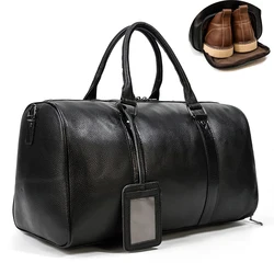 Bolsa de viagem de couro de vaca, bolsa duffle luxuosa para homens e mulheres, bolsa de couro para viagem, para semana, para homens e mulheres, bolsa de academia