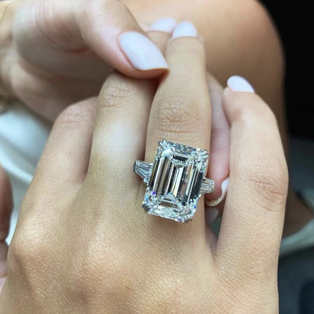 Eight cuts styles 100% 925 Sterling Silver Diamond Wedding Engagement Cocktail Women Created Diamond Rings Fine Jewelry gift