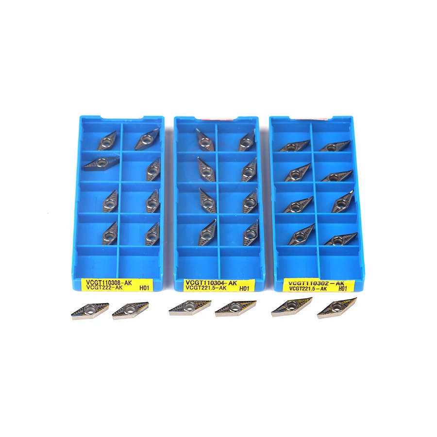 VCGT110304 AK H01 VBGT110308 AK H01 CNC Lathe Tool Carbide Insert Wear-resistant Internal Turning Insert For aluminum processing