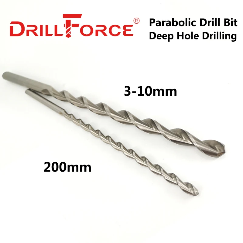 

Сверло Drillforce для глубоких отверстий, для металлообработки, легированной стали и чугуна, 3 мм-10 мм x 20 мм, стандартная сталь M2