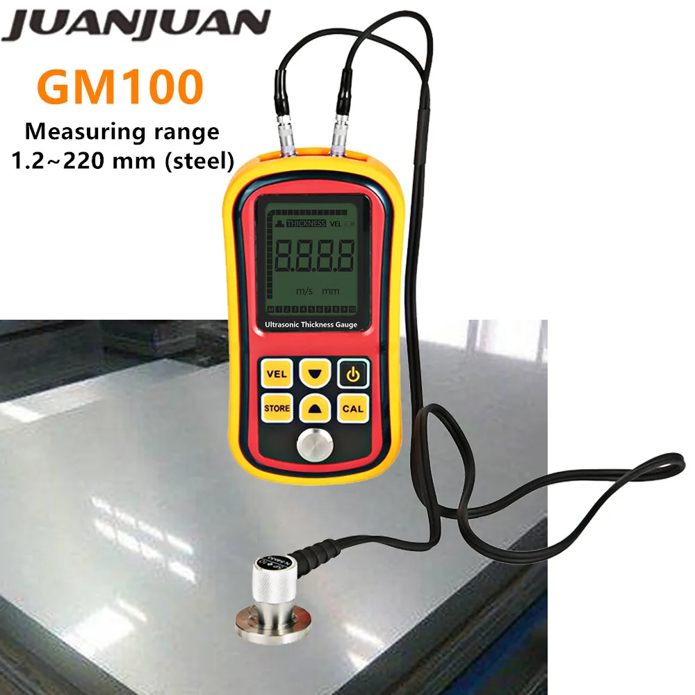 

GM100 Ultrasonic Thickness Gauge 1.2 to 200MM Metal Sound Velocity Meter Steel Thickness Tester Pipe Thick Measuring Tool 35%off