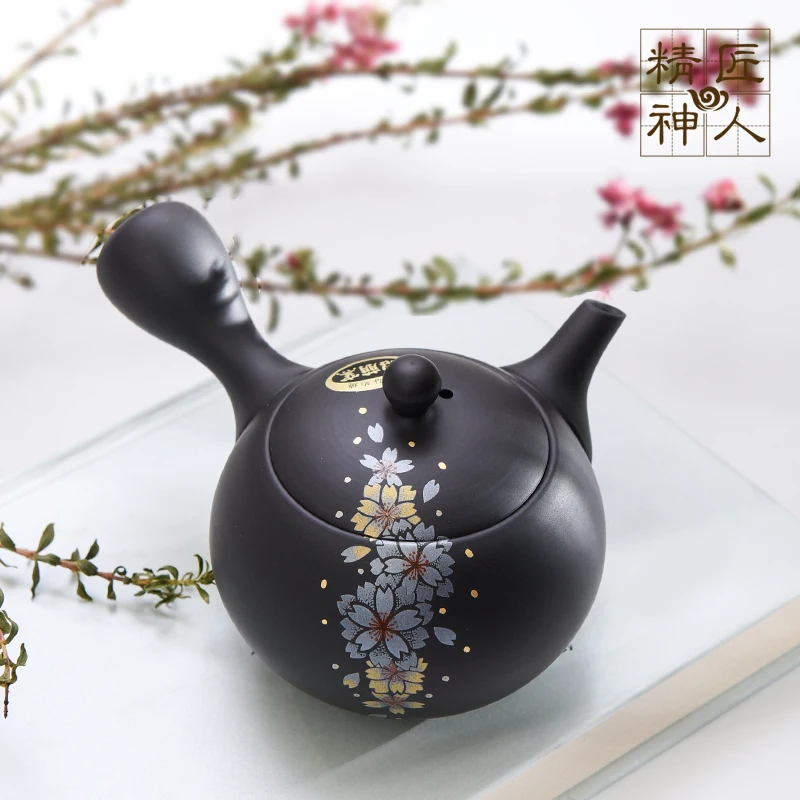 Spot Japan often slippery burn bright cherry blossom side teapot lasts a Japanese handmade pottery making tea