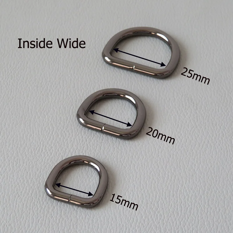 15mm 20mm 25mm Metal Buckle Clip Clasp Belt Straps Half Ring For Bag Dog Collar Paracord Hook Adjuster Slider Harness Hardware