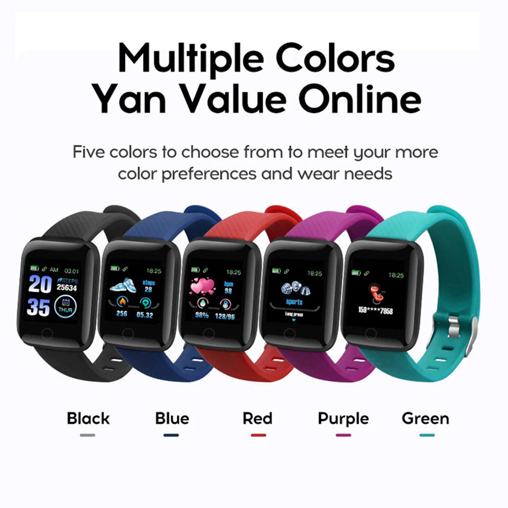 116plus Bluetooth 4.2 Blood Pressure Measurement Heart Rate Sleep Monitor Pedometer Smart Bracelet Fitness Equipment Accessory