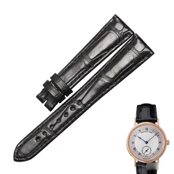 WENTULA  watchbands for Breguet Classique 5907BA/7787 alligator skin /crocodile grain  leather strap watch band