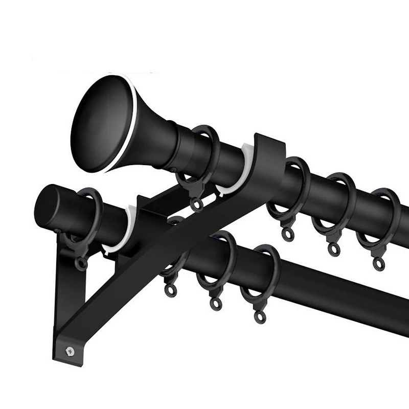 سبائك الألومنيوم الأبيض نانو الصمت الحبيب الستار قضيب واحد مزدوج قضبان الجانب تركيب المسارات إكسسوارات الستائر #5