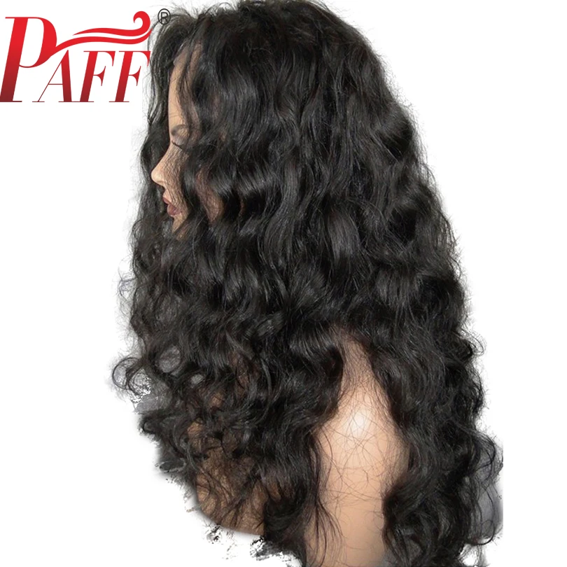 PAFF-Peluca de cabello humano ondulado de 13x6, postizo de encaje Frontal profundo, brasileño, prearrancado, pelo de bebé