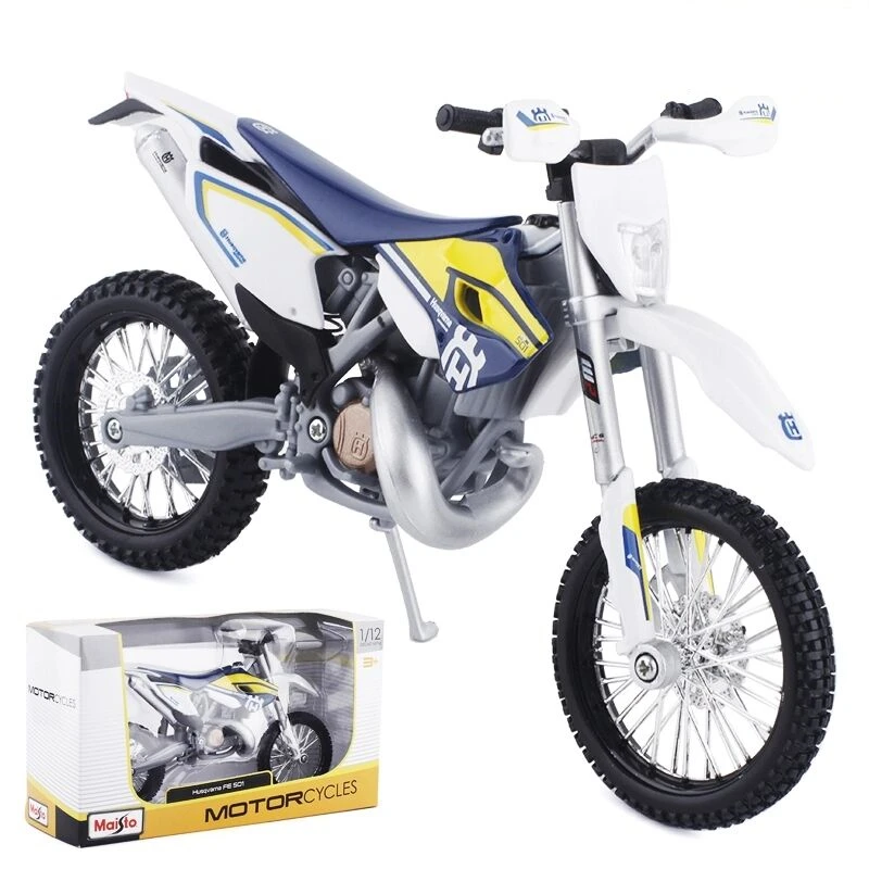 Maisto 1:12 Husqvarna FE 501, coche de motocicleta de campo traviesa de aleación, modelo de motocicleta de carreras de simulación, Colección,