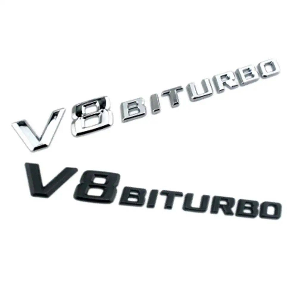 Hot Cheap Car Sticker High Quality Emblem Vehicle Logos For Benz V8 BITURBO ABS Plastic