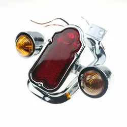 Chrome Tombstone Tail Light Turn Signal For Harley Softail Springer Custom
