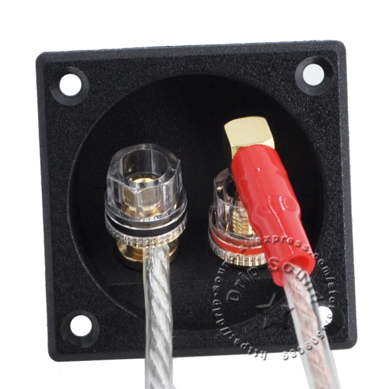 2x Speaker Box Terminal Square Spring/Twist Cup Connector Subwoofer Enclosure Wire 57x57mm/2.24"x2.24"