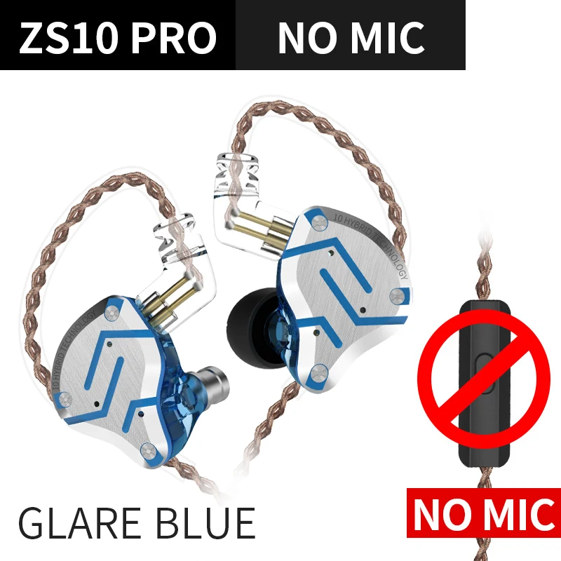 KZ ZS10 Pro Ruisonderdrukkende oortelefoon 4BA + 1DD Hybride 10 drivereenheden HIFI Bass-oordopjes in-ear monitor Metalen headset