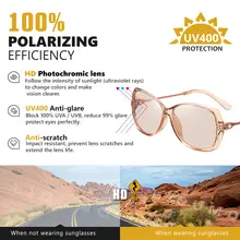 Fashion Photochromic Polarized Sunglasses for Women #3