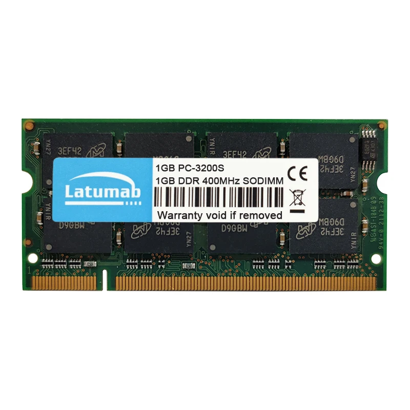Latumab RAM DDR 1GB 2GB 4GB 400MHz Laptop Memory PC-3200S 200Pin SODIMM 2.5V Memoria RAM DDR Notebook Memory Module