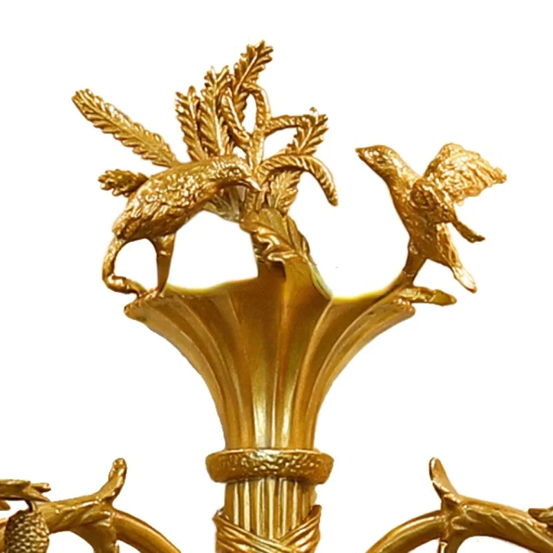 Graceful Antique Brass Golden Flower Candlestick Holder for Wall Lighting BF11-03261d