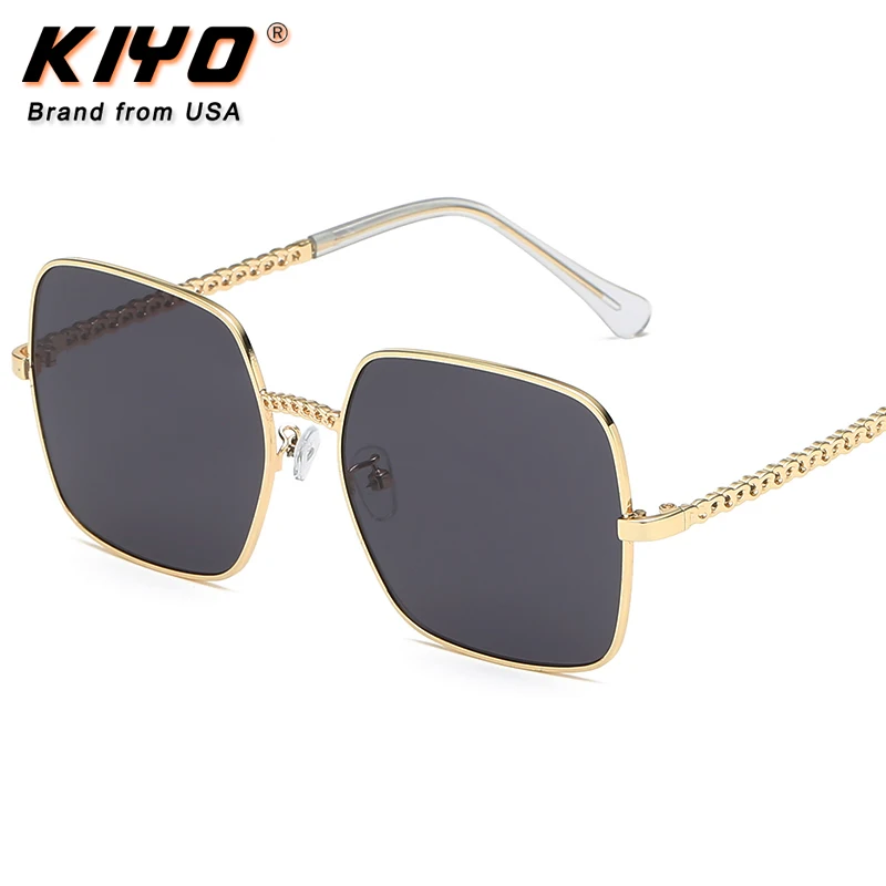 KIYO Brand 2020 New Women Men Square Polarized Sunglasses Metal Fashion Sun Glasses High Quality UV400 Driving Eyewear 8953