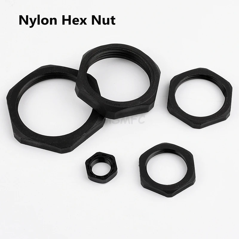 Tuerca hexagonal de nailon negro, rosca G de 1/4 \