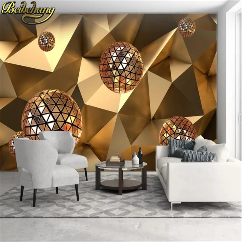 

beibehang European Golden sphere abstract background Papel de parede 3D backdrop photo wallpaper murals wall papers home decor