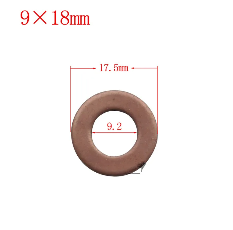 20 pcs 7x15mm/9X18mm common rail injector nozzle copper pad gasket for diesel injector sealing, diesel pump repair tool parts