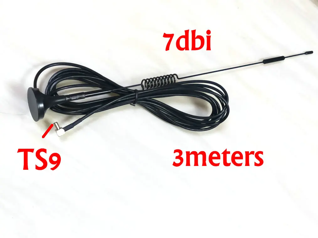 20pcs/100pcs connector 4G 3G GSM antenna 7dbi  high gain magnetic base with 3 meters cable CRC9/TS9 male