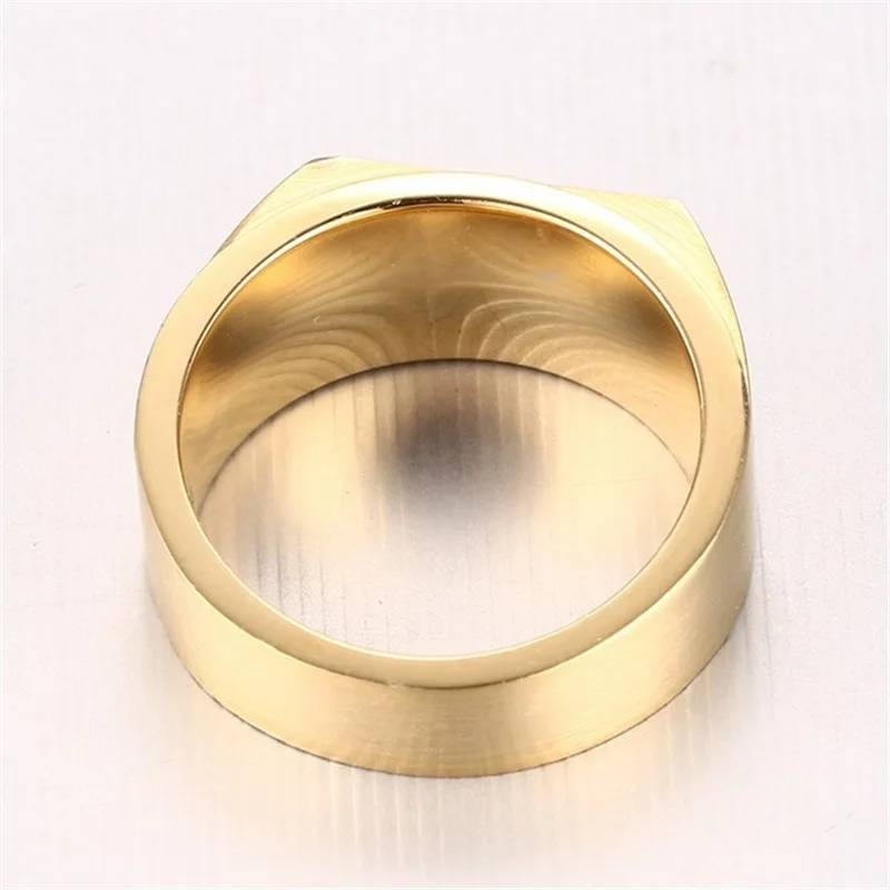 Fashion Men Jewelry Ring Luxury Alloy Gold-Color Ring Charm Crystal Zircon Ring For Men Accessories Party Gift