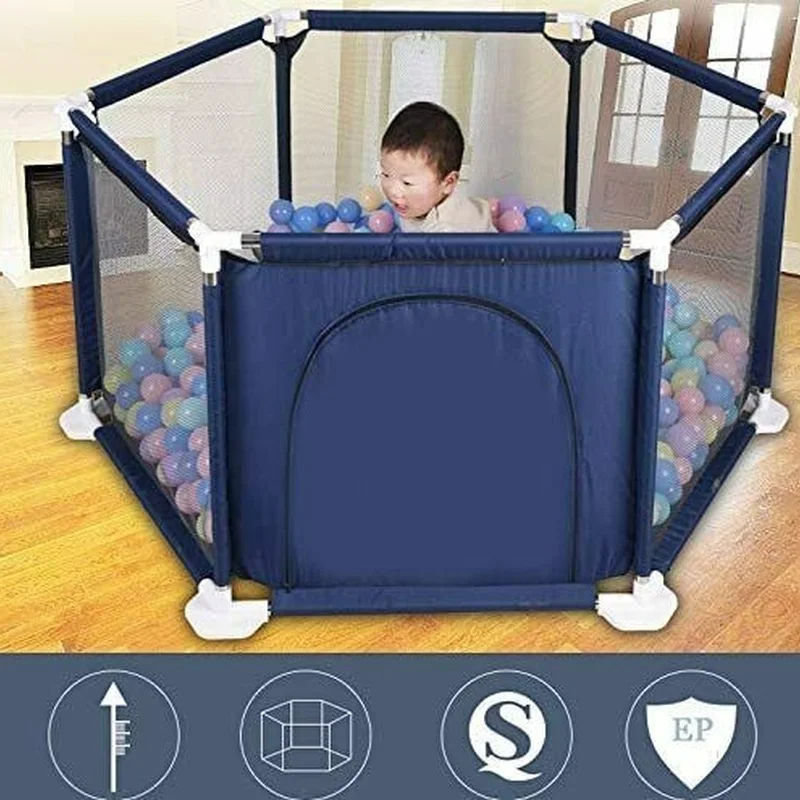 6-board Baby Playpen Foldable Baby Playground Fence for Kids Family Indoor Outdoor Play Safety Protection