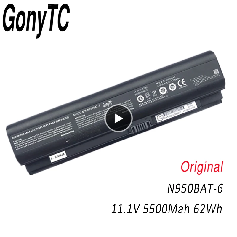 N950BAT-6 11.1V 62WH Original Laptop Battery For HASEE ZX7-CR6DK ZX7-CP5SC ZX7-CR6DC ZX7-G4D1 ZX7-CR6DH ZX7-G4T1