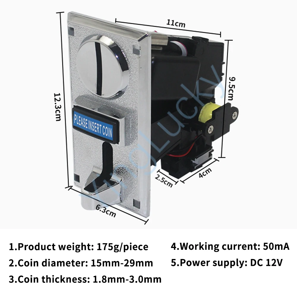 Arcade Coin Door com Multi Selector e Lock, Vending Machine Part, Video Games Vending, 6 Tipos, Diferentes