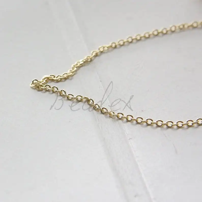 One Meter Premium Plated Brass Chains-Flat Oval 2.7x2.0mm (245SFB)