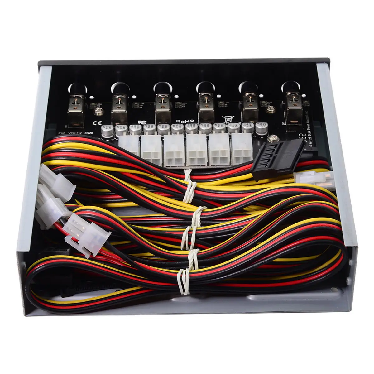 Cablecc Hard Disk 6 Ports Control System Intelligent Control Management System HDD SSD Power Switch with 5.25 CD-ROM Bay