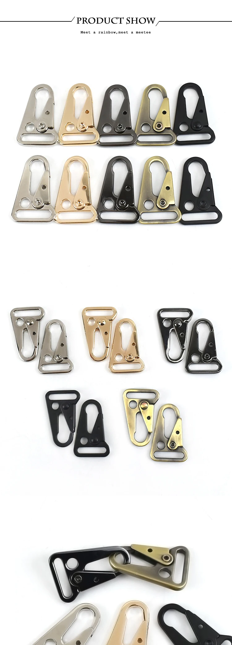 2/4/10Pcs 20/25/32/38mm Metal Strap Buckles Bag Trigger Snap Hook Webbing Chain Clasp Dog Collar Buckle DIY Hardware Accessories