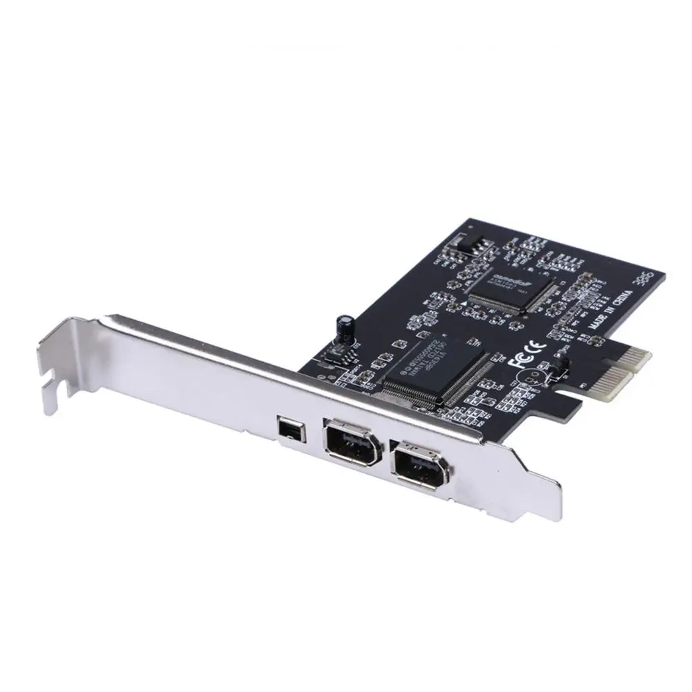 Firewire Card,PCIe Firewire 800 Adapter for Windows 10 with Low Profile Bracket and Cable,3 Ports (2x6 Pin 1x4 Pin) IEEE 1394