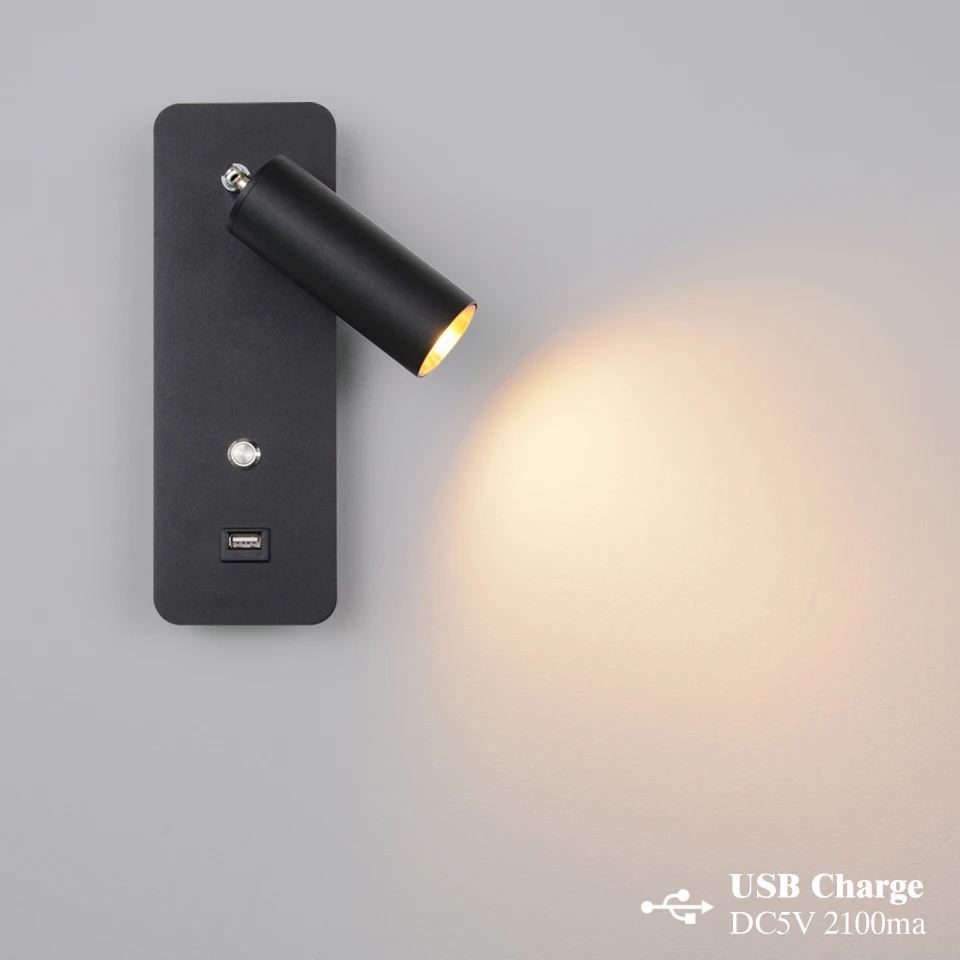 Lampes murales led d\'intérieur DC5V charge USB lampe murale led pour chambre à coucher lampe murale moderne pour escalier étude applique pour salon