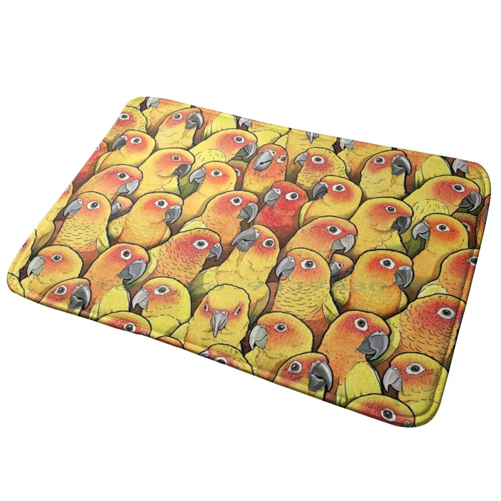 Sun Conures Entrance Door Mat Bath Mat Rug Sun Parakeet Sun Conures Parakeets Parrots Colourful Birds Colorful Birds Birbs