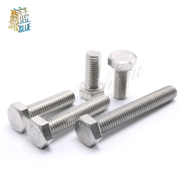 10pc M3 M4 M5 M6 M8 A2 304 ze stali nierdzewnej metryczne gwintowane Din933 zewnętrzne Hex nakrętka z łbem sześciokątnym śruba średnica gwintu 3/4/5/6mm