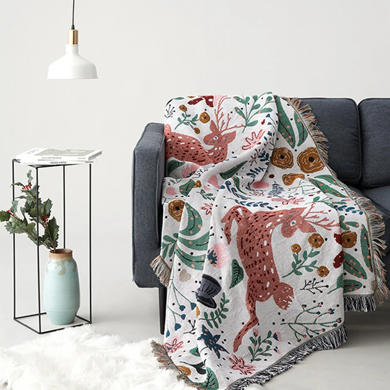 

Original Knitted Throw Blanket Cartoon Print Bedspread Travel Manta Blanket Sofa Blanket Slipcover Cobertor for Plane manta sofá