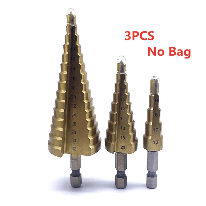 4-12MM 4-20MM 4-22MM 4-32MM Large HSS 4241 Steel Step Cone Drill Countersink Titanium Bit Set Hole