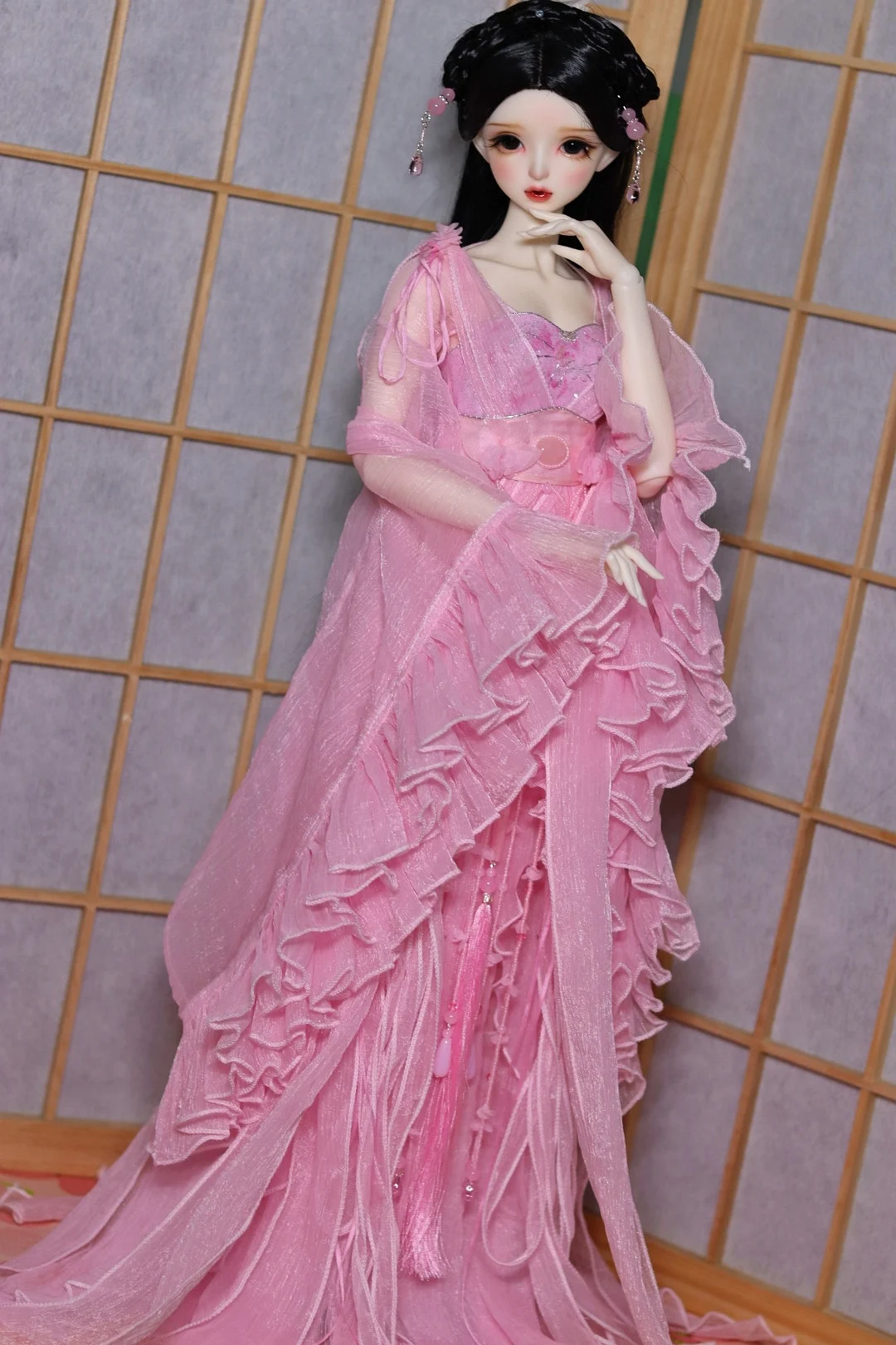 Roupas bjd escala 1/4 1/3, fantasia antiga, vestido de fada hanfu, conjunto para bjd/sd msd sd13, acessórios de boneca de menina grande c1088